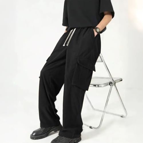 Corduroy Pants Men Big and Tall Casual Comfy High Elastic Mens Cargo Pants Wide Leg with Pockets Hiking Trousers2