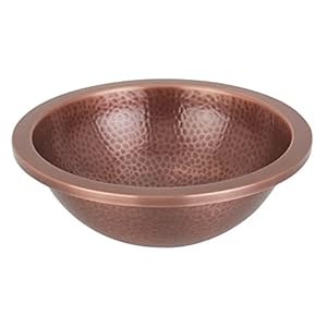 Signature hardware 214431 rozel 14 copper drop inundermount bathroom sink medium antique copper  urban country home decor