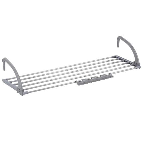 Taylor & Brown 5 Bar Radiator Clothes Airer Rack with Sock Clips, Foldable Clothes Airer with Adjustable Arms, Laundry Dryers Clothes, Hanging Drying Rack Airer (6m)