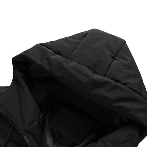 DGHM-JLMY Men's Drawstring Zipper Pocket Down Jacket Classic Solid Puffer Down Jacket Outdoor Zipper Fashion Hood Baggy Coats2