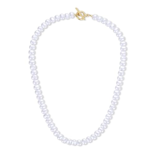 Collier perle de coquillage ovale anti-irritation pour peau sensible