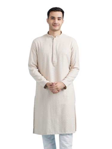 Image of DIWAS BY MANYAVAR Men's Viscose Embroidered|Sequined Kurta (1pc)