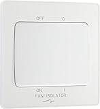 BG Electrical Evolve Fan Isolator Switch, Triple Pole, Wide Rocker