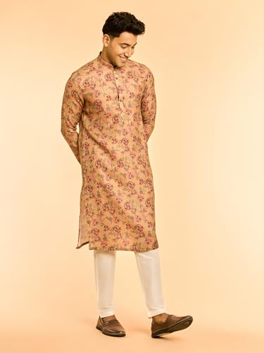 Image of DIWAS BY MANYAVAR Men's Cotton Blend Floral Printed Casual Kurta (1pc)