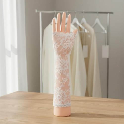 Guante para mujer protección solar resistente y sin dedos para modelado de mano 3
