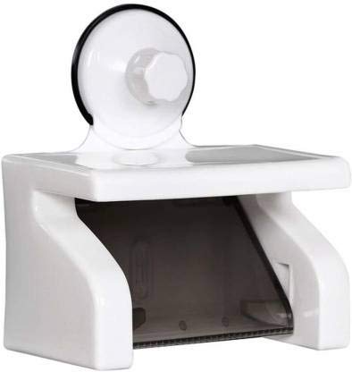Savpesh Waterproof ABS Plastic Bathroom Toilet Tissue Paper Roll Holder with Power Suction Cup