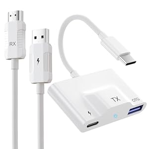 USB C Wireless HDMI Transmitter and Receiver,HDMI Casting Device Plug & Play 2.4G/5G Portable Extender,Streaming Video and Audio from Laptop PC Smartphone to TV Monitor Projector