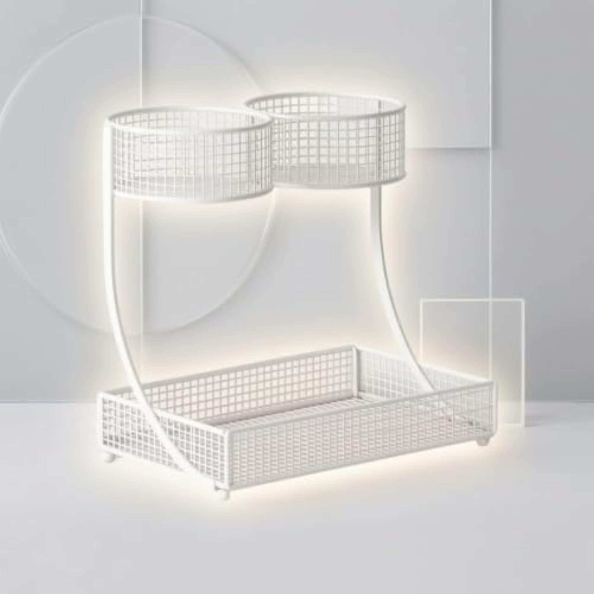 3-Tier Wire-Mesh Makeup Rack with Baskets