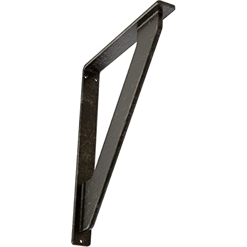 Ekena Millwork BKTM01X07X10STRAWS Metal Bracket, 1 1/2" W x 7 1/2" D x 10" H, Antiqued Warm Silver