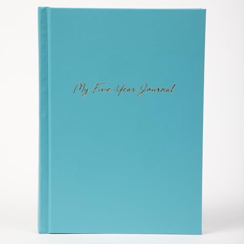 Journal de 5 ans turquoise à couverture rigide format compact 15x8cm