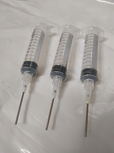 3 PCS Ink Toner Syringe 10ML with Blunt Needles for Refilling Ink | Needle Locks like a Screw to the Syringe