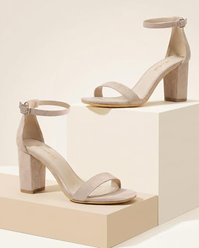 Image of Ankis Heels for Women Open Toe Ankle Strap Chunky Heel Sandals 2.75 Inch
