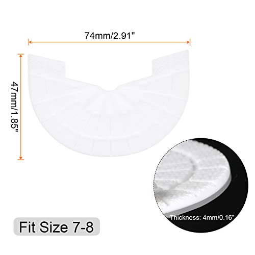 Image of HARFINGTON 2pair Shoe Sole Protector for Sneakers Size 7-8 Non Slip Pad Heel Plates Repair for Men and Women, White