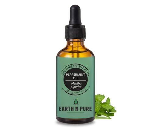 Image of Earth N Pure Peppermint Essential Oil - Steam Distilled for Cooling Comfort, Focus & Refreshed Scalp - Pure & Undiluted | 50ml