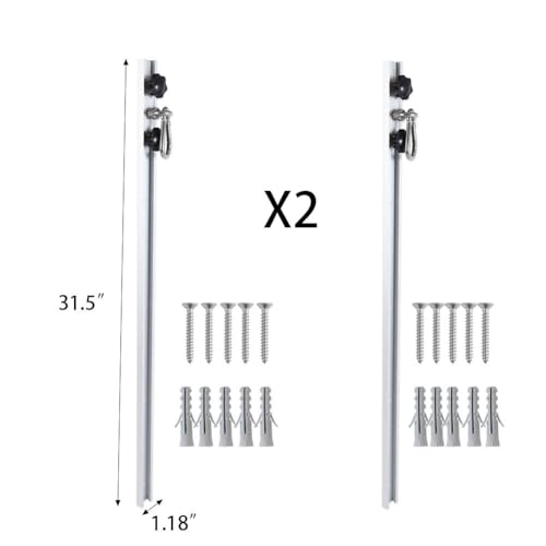Resistance Band Wall Anchor,Gym Resistance Bands,djustable Workout Wall Anchor System,for Resistance Band Exercises,with 2 Rail and 2 Rail Car,Easy Installation(double set,No Resistance Bands) by DIANGUOLUZHE - Image 7