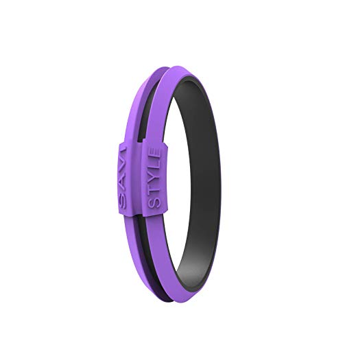 Silicone Sportswear Hair Tie Bracelet Ponytail Holder (Large Team Purple)