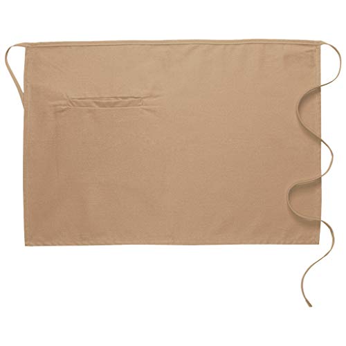 DayStar Apparel 110-I Inset Pocket Half Bistro Apron (12 Pack), Khaki