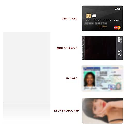 Baskiss 100 Packs Photocard Sleeves, 59 x 90 mm Ultra Thickness 200 Microns CPP Clear Sleeve Idol Card Protector Holder Trading Shield Cover for 3 inch Polaroid Kpop Album Photo (Unsealable)
