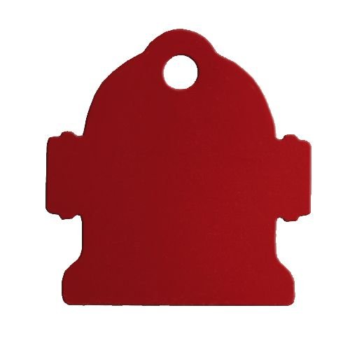 10 Bulk Wholesale Blank Hydrant Shape Premium Pet Id Tag, 9 Colors to Choose from (Red)