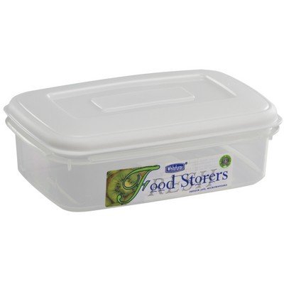 Whitefurze White Indispensable Furze Plastic Food Storage Container Rectangular 2L (Neoteric Design) [Pack Of 5]