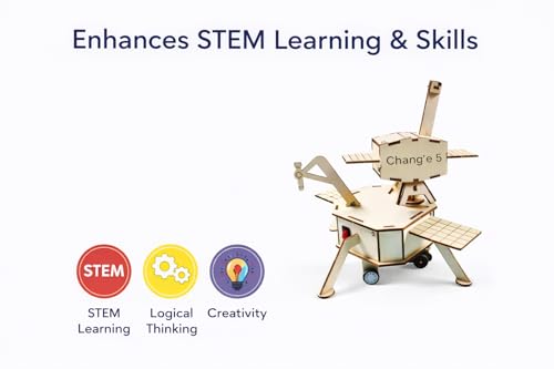 Image of Chang'e-5 Probe DIY Wooden STEM Science Kit for Kids | Educational Space Craft Model | Hands-On Learning Toy for Age 8+ | School Project & Gift Toy(Chang'e 5 Probe)