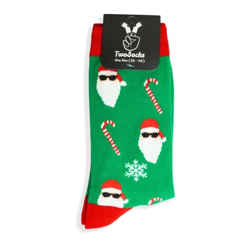 TwoSocks Weihnachtsmann Socken Herren & Damen lustige und witzige...