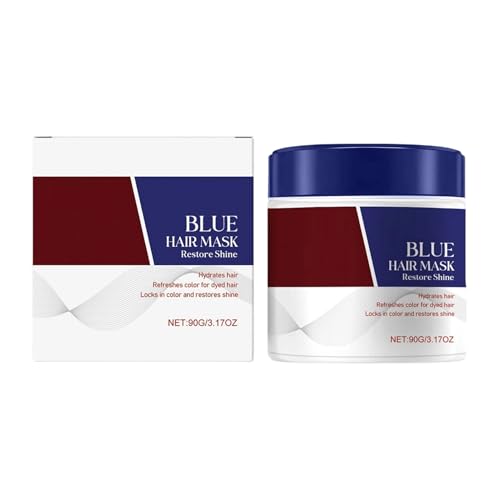 Masque De Depósito De Color De Cabello Azul, Con Fórmula Hidratante Nutritiva, 90 G, De Color De Cabello, Envoltura De Aire De Pre-estilo H, Aplicación Compacta Y Fácil, Para Mujeres, Niñas