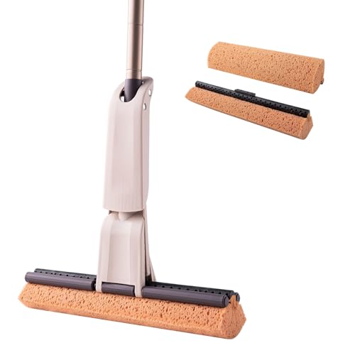 Eyliden Sponge Mop with 1 Extra Reusable Absorbent...