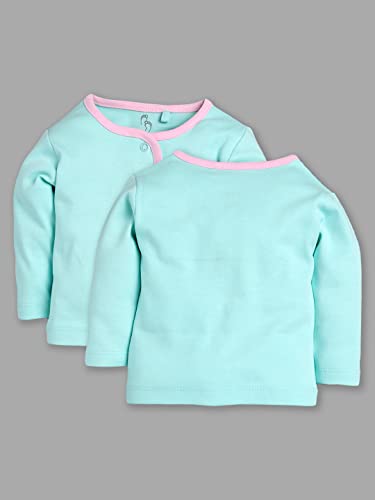 Image of Baby GO Unisex Baby 100% Cotton Full Sleeve Front Open T-Shirt Pack of 3 | Soft Breathable Infant Clothing Set with Snap Buttons | Comfortable Layering Top for Newborn Baby Boys & Baby Girls