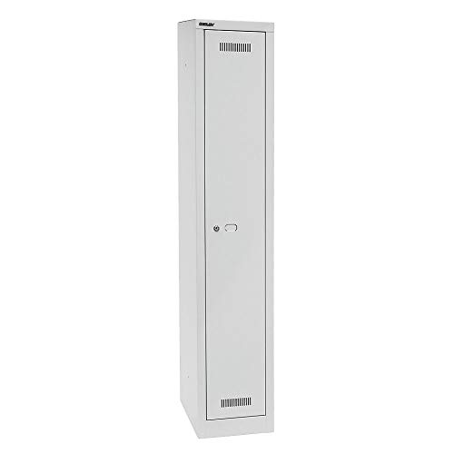 Bisley Monobloc Armario Perchero, 1 Columna, 1 Compartimento, Metal, 645 Luz Gris, 50 x 32.200000000000003 X 170 cm