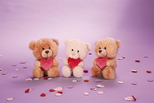 NICI Kuscheltier Bär mit Herz 18cm - hellbraun - Stofftier aus weichem Plüsch, niedliches Plüschtier zum Kuscheln und Spielen, für Kinder & Erwachsene, tolle Geschenkidee - 61559