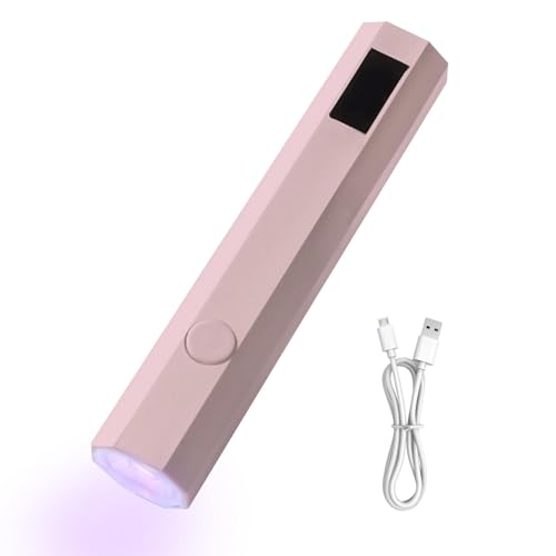 Luz ultravioleta de mano para uñas, luz ultravioleta de mano para uñas de gel,Lámpara de mano Gel Polacio UV Light | 2 temporizadores, secador de uñas recargable para decoración de pegamento de diaman