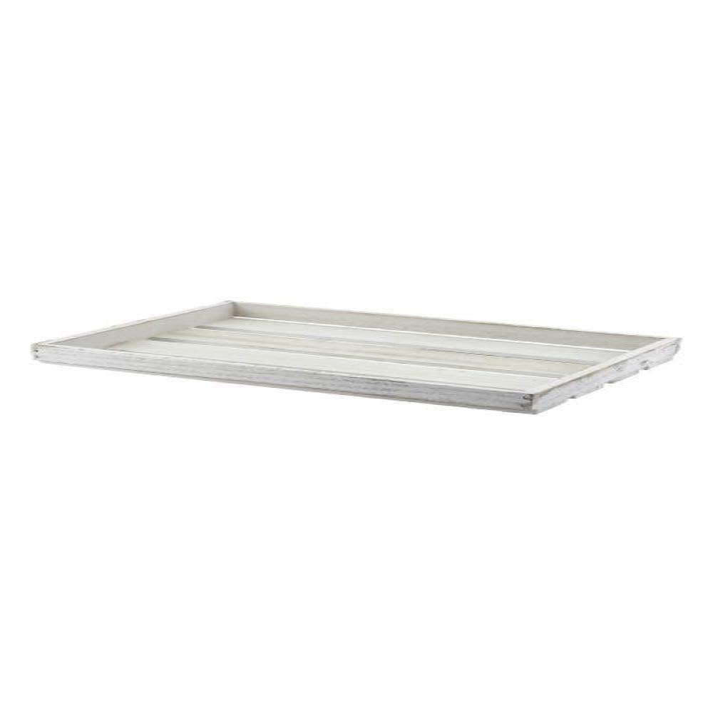 Genware TR225LW Wooden Crate, 35 cm x 23 cm x 4 cm, White Wash Finish