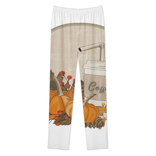 Autumn Pumpkin Pajamas Soft Milk Silk Clothes Party Sleepwear 2-Piece Long Sleeve Set 12-14Y4