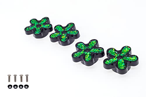 Image of FD&D Multiple Use Shining Screw Cap, Green Daisy Pattern with M5 Machine Screw