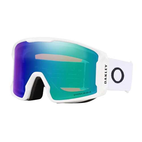 Image of Oakley Line Miner LARGE /MEDIUM Ski Goggles for Men for Women | In Matte Black, FP Black & Navy W Prizm Sapphire. Bonus kit: cleaning spray, cloth, screwdriver & mirror.