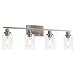 MELUCEE Bathroom Light Fixtures Brushed Nickel 4 Heads Modern Vanity Lights Wall Sconce with Clear Glass Shade for Hallway Kitchen Bedroom Living Room