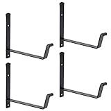 4 Pack Window Box Brackets, Flower Box Brackets for Railings, Fence, Balcony (Black)