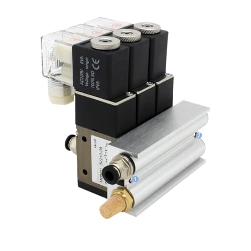 Électrovanne 3V210-08-NO avec bloc collecteur et silencieux DC12V pour circuit air
