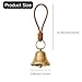 Leoriaie Brass Hanging Bell for Door Knob, Vintage Gold Door Hanger Bell on Leather Rope, Small Entry Doorbell Chime for Front Door, Home Shop Garden & Christmas Decor