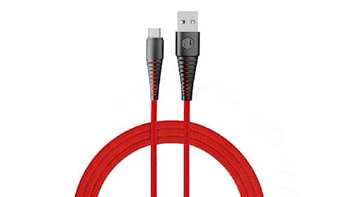 Image of Nu Republic Blaze Ultra Type-C 3.5Amp Fast Charging Tangle Free Sturdy 100 cm Cable for Smartphones, Tablets & Other Type-C Devices with 480 Mbps Data Transmission (Red)