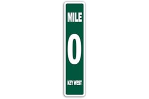 Signifying Key West's Allure: 4" X 18" Aluminum Mile 0 Marker Sign