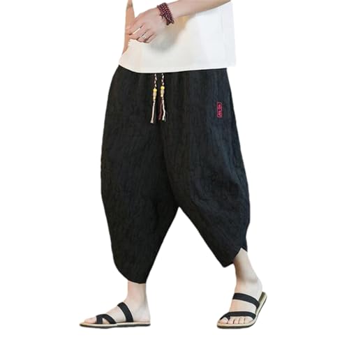 Japanese Kimono Traditional Shorts Men's Asian Clothin Pants Japanese Samurai Casual Loose Men's Linen Wide Leg Trousers