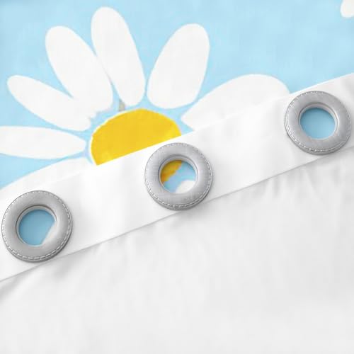 Rideaux de fenêtre pour enfants motif marguerites blanches déco chambre 106x213 - 6