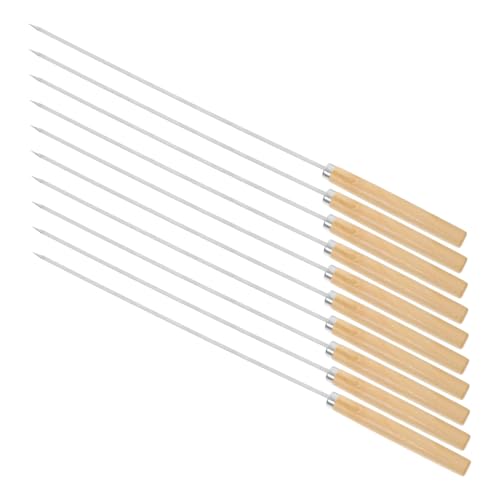 UKCOCO 50pezzi Spiedini in Acciaio Inossidabile Per Barbecue Spiedini Lungo Manico in Legno Per Grigliate All Aperto e Cottura Sul Da Campo Da Rotondi e Piatti Per Carne e Verdure