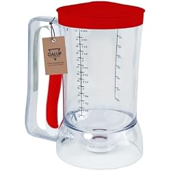 Dalup Enterprises Mess-Free Pancakes Pourer & Cupcake Batter Dispenser | 4 Cup Capacity | Precision Pour Control & Easy-Squeeze Handle | BPA-Free Kitchen Tool for Waffles, Crepes & Muffins