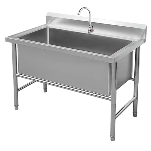 Genérico Servicio de Servicios de Acero Inoxidable Pesado se Hunde con Drenboard y Soporte Ajustable, Single Bowl Industrial Laundry Fiderazgo para Restaurante de Cocina Comercial