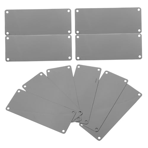 healvian 10個 ステンレス製耐久性抜群の無地ネームプレート 厚 耐腐食性 属刻印用 用属名札 家 オフィス ビジネス対応