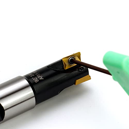 Image of OSCARBIDE Indexable End Mill, 3 /4 inch Shank, 3 /4 inch Cutting Dia,AP11,3 Flutes | 3 APKT11T3 Carbide Inserts | Square Shoulder Milling | For Steel & Iron | Rigid Steel Body | Smooth Finish | Long Tool Life