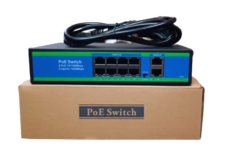 8 Port PoE Switch | 10/100Mbps 8 Port PoE with 2 Port RJ45 Uplink 100Mbps @96W, Unmanaged CCTV Networking Switch | Plug N Play | Metal Shielded Ports- 1 Year Warranty-image-21
